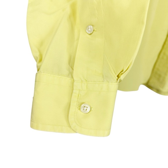 RALPH LAUREN Men's Custom Fit Bright Yellow Button Down Collared Shirt Size XL - Picture 3 of 6